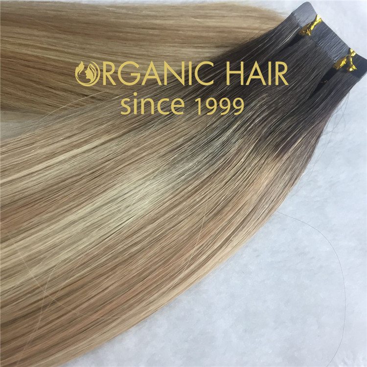 Human remy hair tape in extensions C65